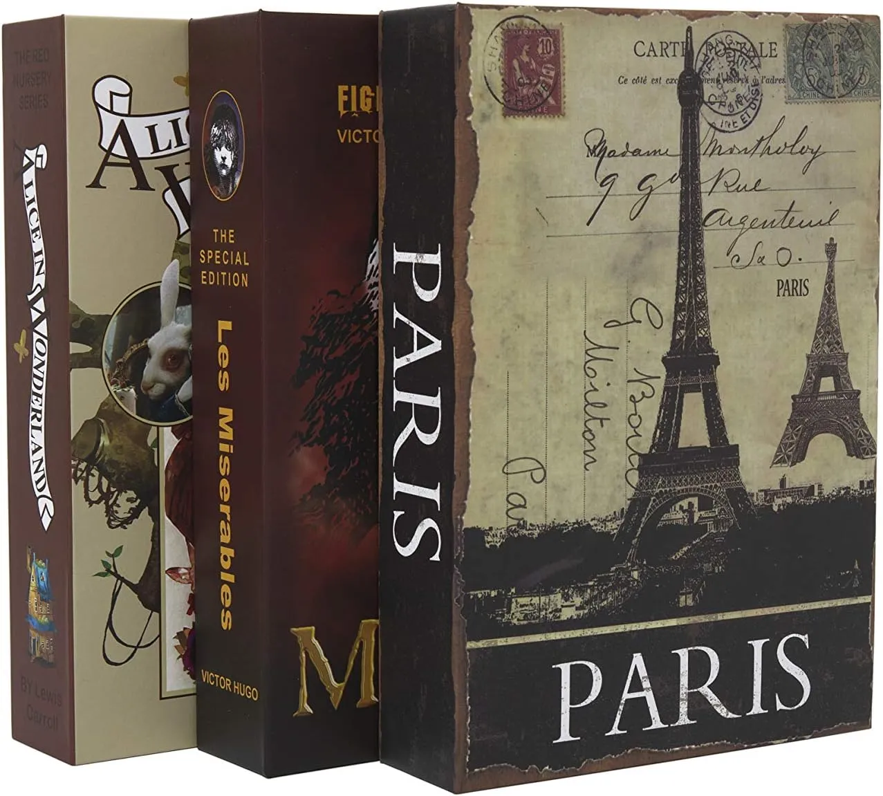 Real Paper Transfer Book Safe, Hollow with Secret Hidden Compartment, Combination Lock, 8.7"×6"×2" (Les Miserables-Combination)