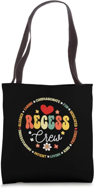 Recess Crew Squad Teachers Students Monitor Back to School Tote Bag