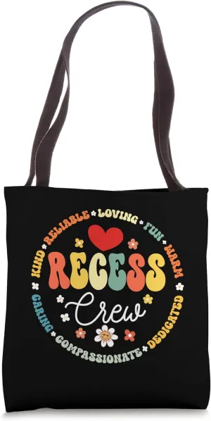 Recess Crew Squad Teachers Students Monitor Back to School Tote Bag