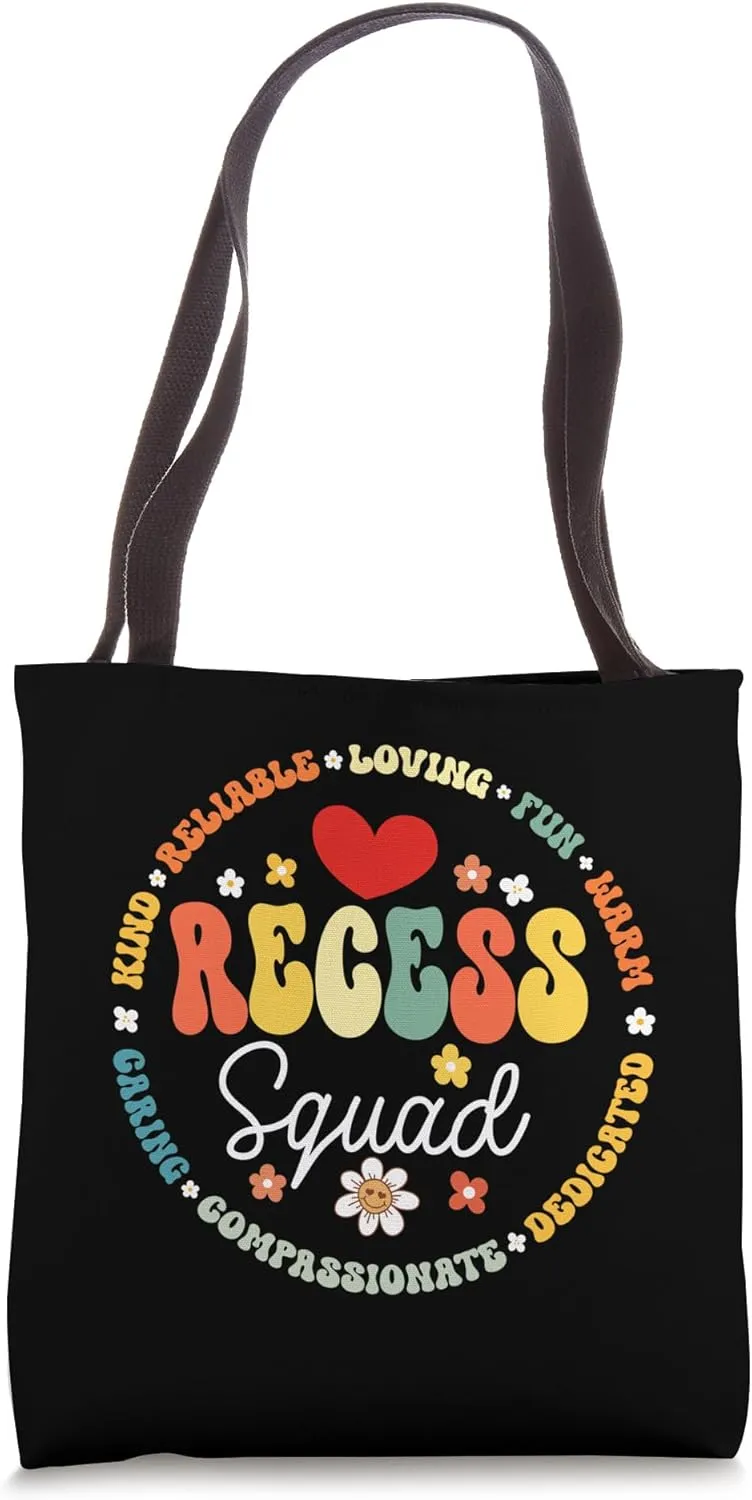 Recess Squad Crew Teachers Students Monitor Back to School Tote Bag