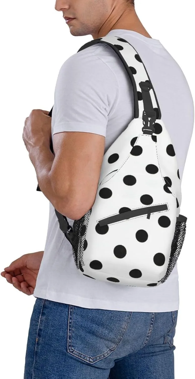 Red And Black Plaid Crossbody Sling Backpack Sling Bag Travel Hiking Chest Bag Daypack For Women Men