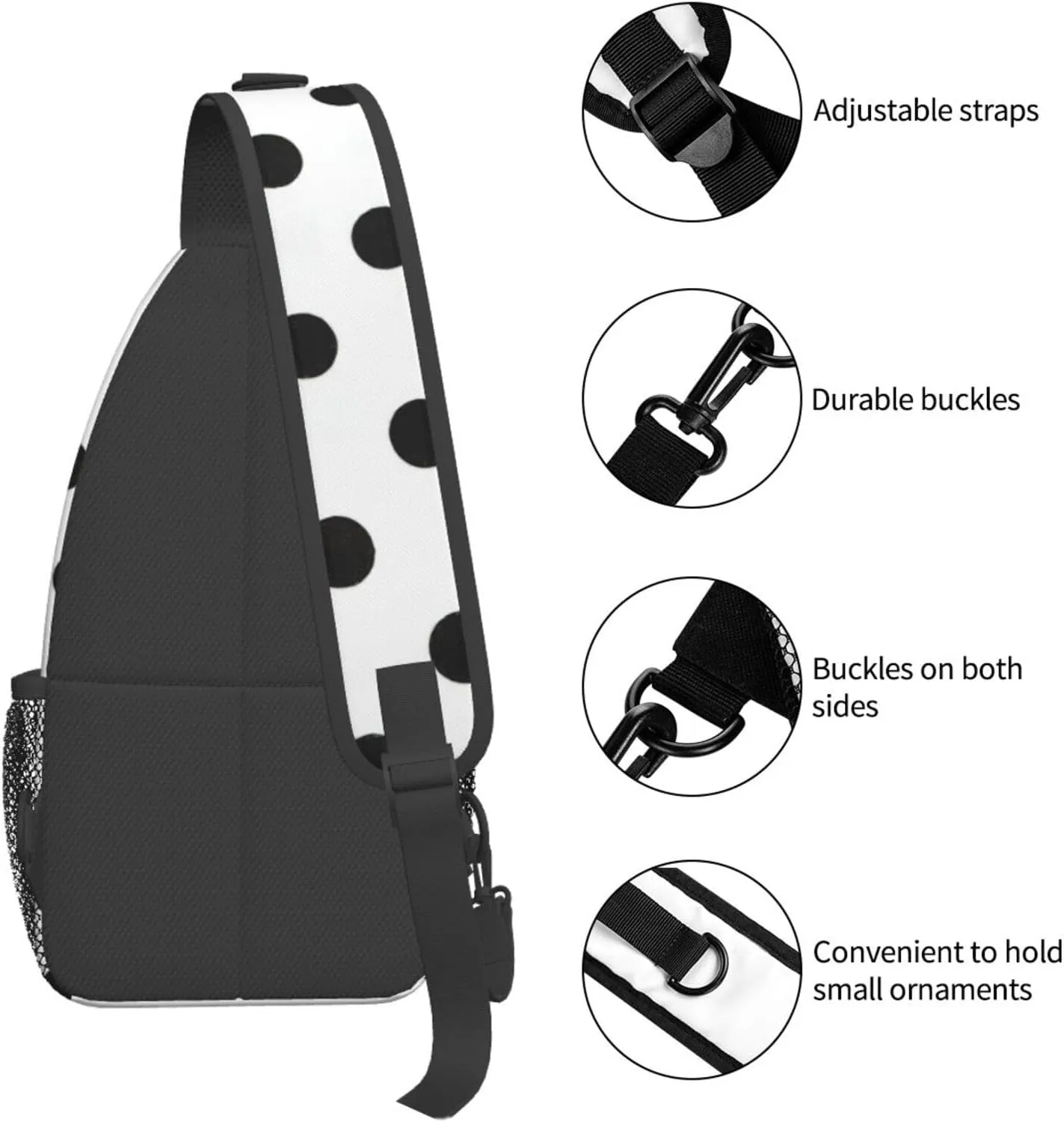 Red And Black Plaid Crossbody Sling Backpack Sling Bag Travel Hiking Chest Bag Daypack For Women Men