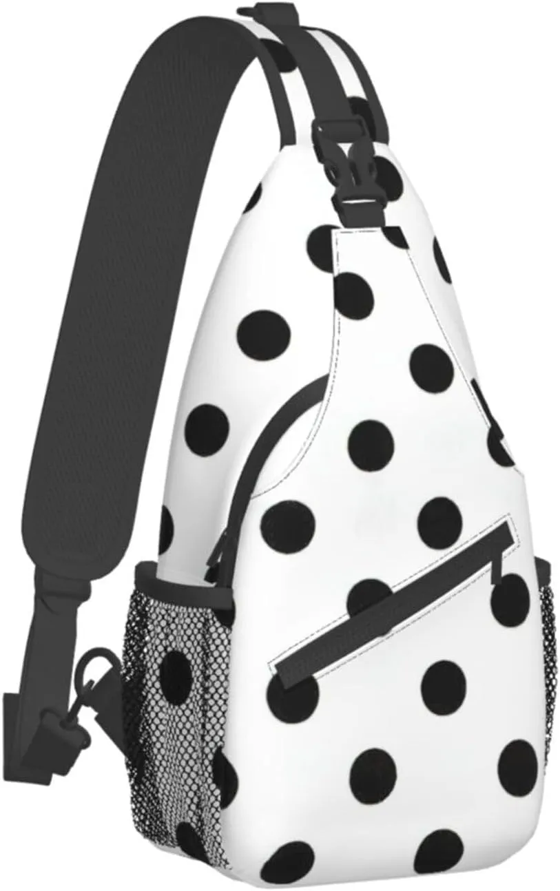 Red And Black Plaid Crossbody Sling Backpack Sling Bag Travel Hiking Chest Bag Daypack For Women Men