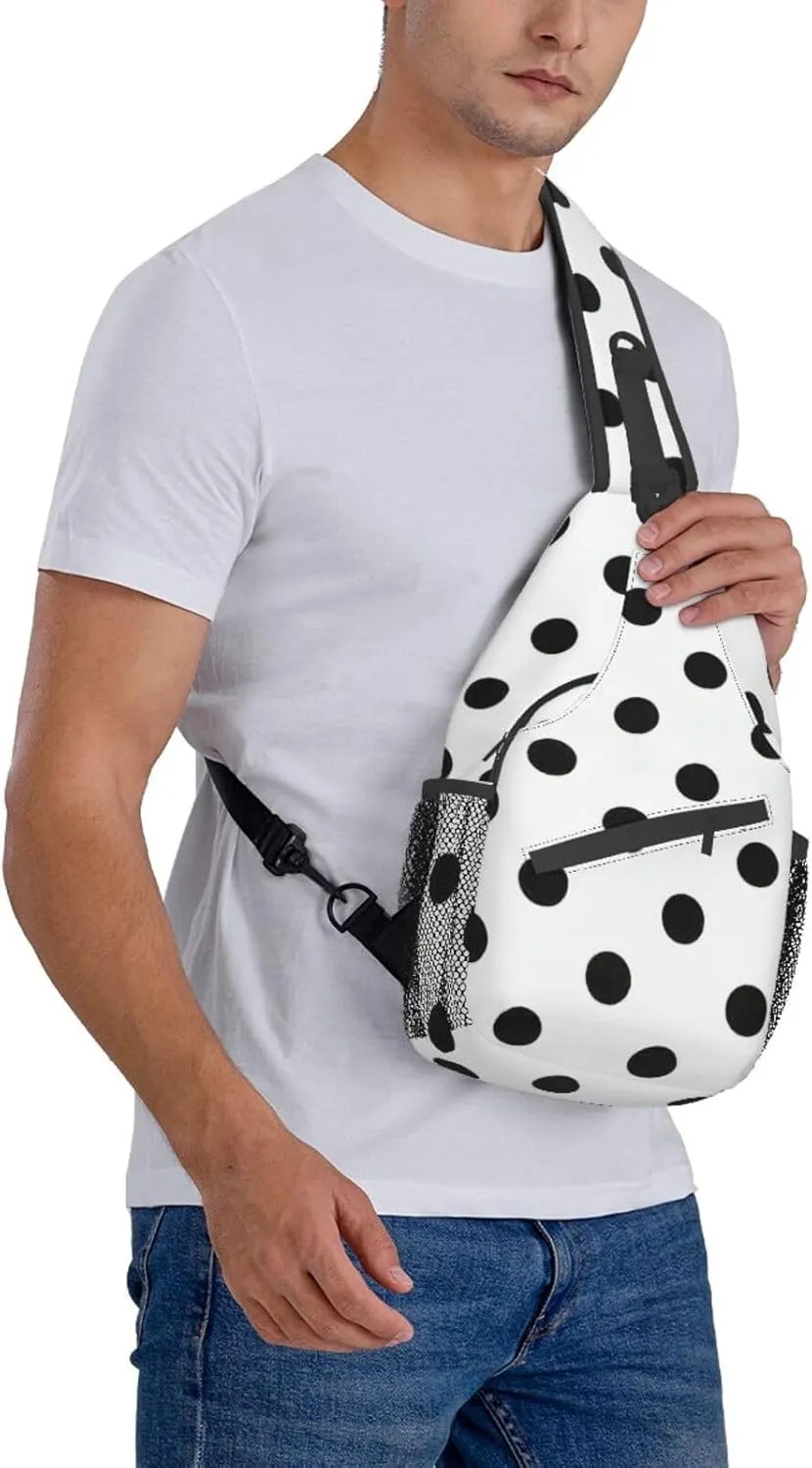 Red And Black Plaid Crossbody Sling Backpack Sling Bag Travel Hiking Chest Bag Daypack For Women Men