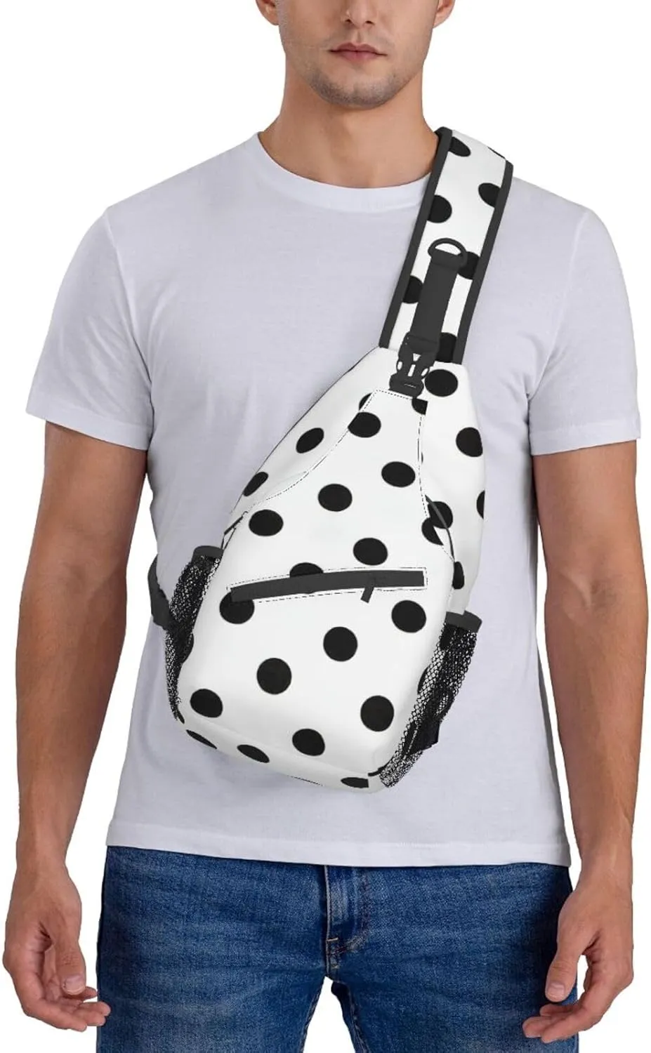 Red And Black Plaid Crossbody Sling Backpack Sling Bag Travel Hiking Chest Bag Daypack For Women Men