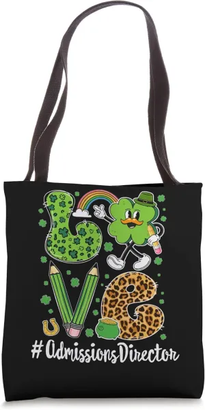 Retro Love Admissions Director St Patrick's Day Lucky Tote Bag