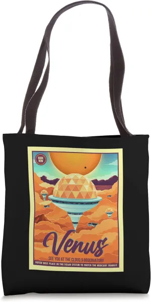 Retro Space Tourism Venus Observatory Mercury Transit Tote Bag