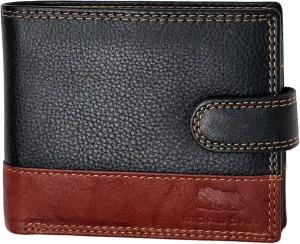 RFID Blocking Genuine Leather Wallet for Men – Slim Bifold Bull Leather Wallet with Coin Pocket, ID Window, 8 Card Slots – Premium Black/Brown Gift Wallet in Luxury Box #M75