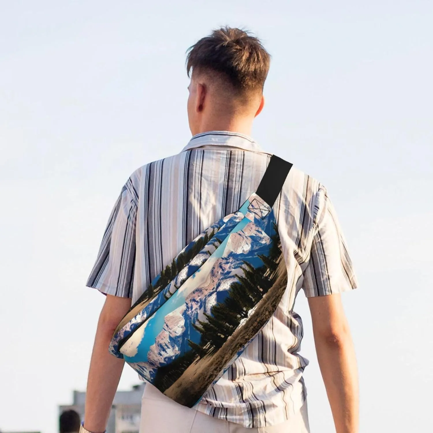 Rocky Mountains Multi-Purpose Fanny Pack and Crossbody Bag - High Capacity with Zipper Pockets, Ideal for Men and Women