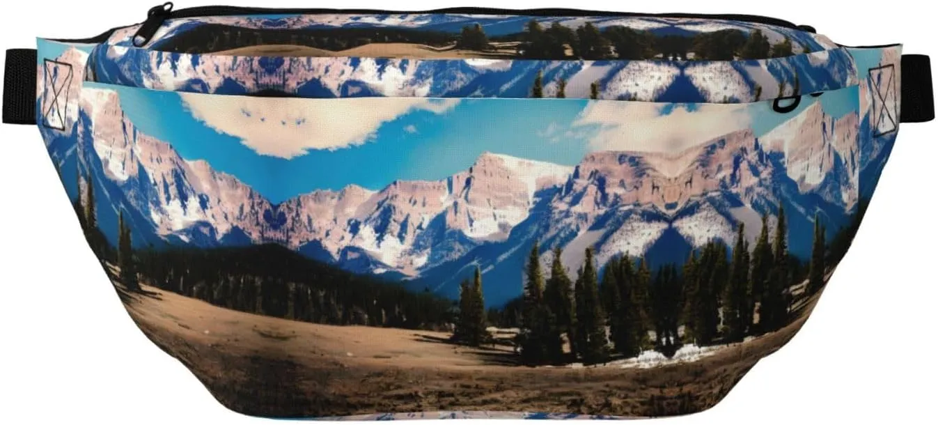 Rocky Mountains Multi-Purpose Fanny Pack and Crossbody Bag - High Capacity with Zipper Pockets, Ideal for Men and Women