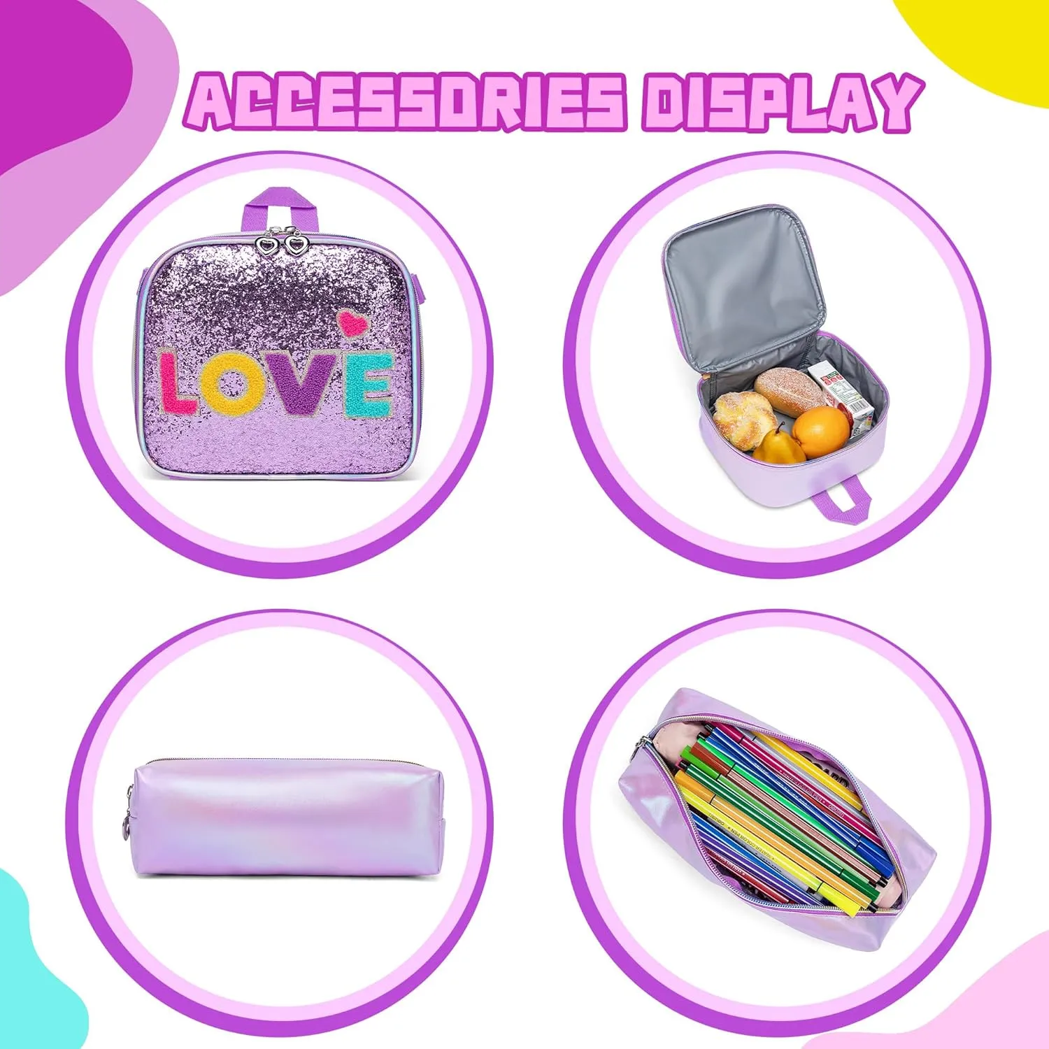 Rolling Backpack for Girls Backpack with Wheels Rolling Casual Kids Backpacks with Wheels for Elementary Students School Backpack with Wheels with Lunch Box