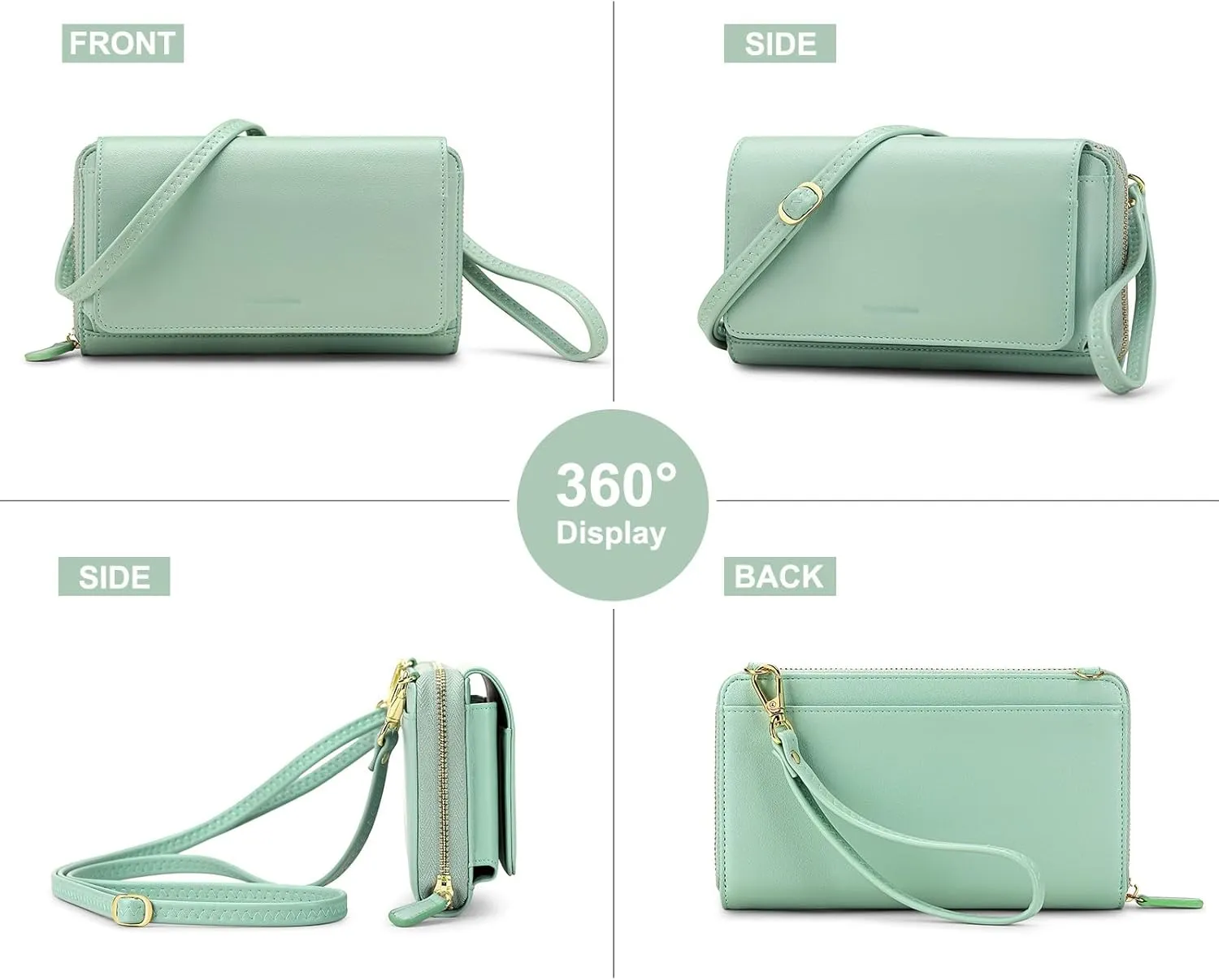RONSIN Crossbody Bag for Women Wristlet Wallets with RFID Card Small Clutch Purses for Party Prom