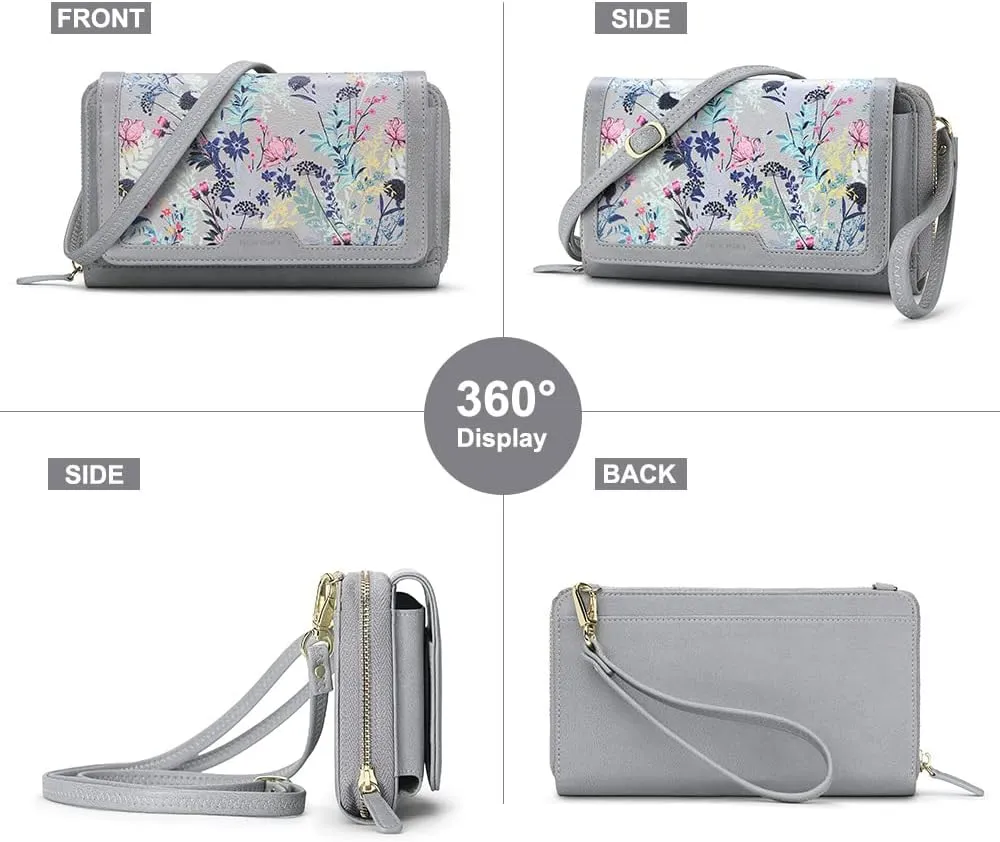 RONSIN Crossbody Bag for Women Wristlet Wallets with RFID Card Small Clutch Purses for Party Prom