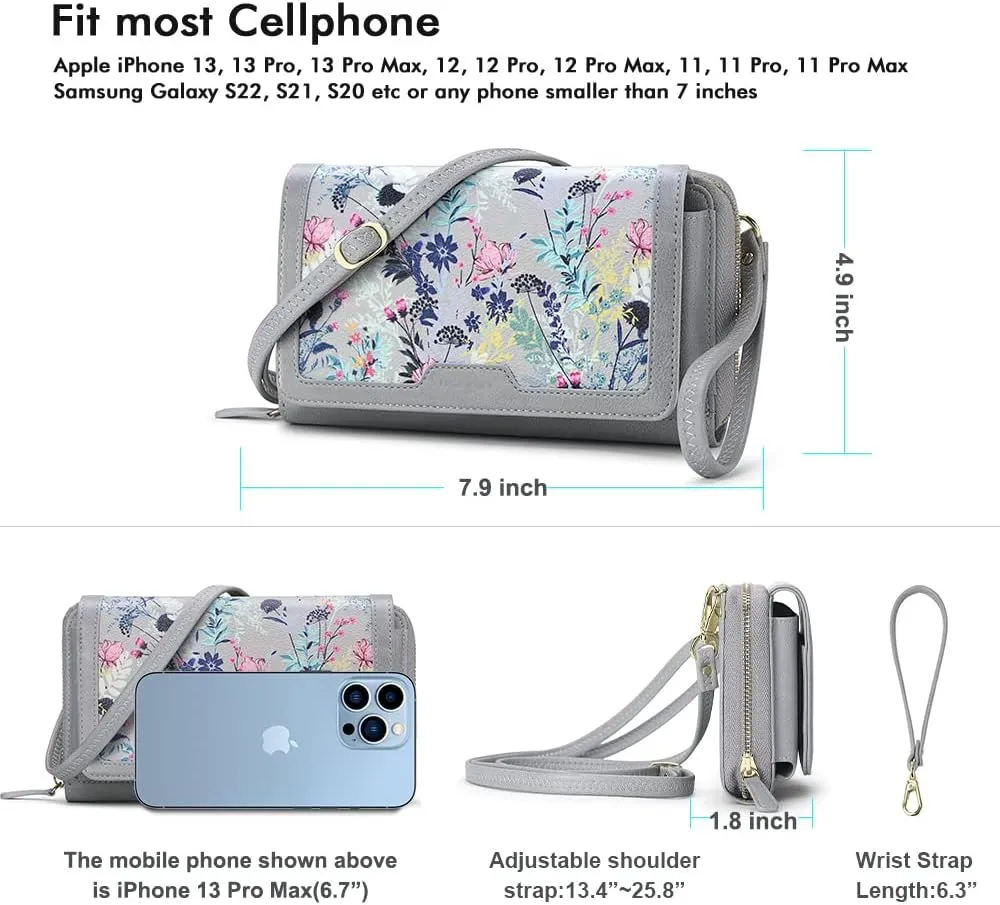 RONSIN Crossbody Bag for Women Wristlet Wallets with RFID Card Small Clutch Purses for Party Prom