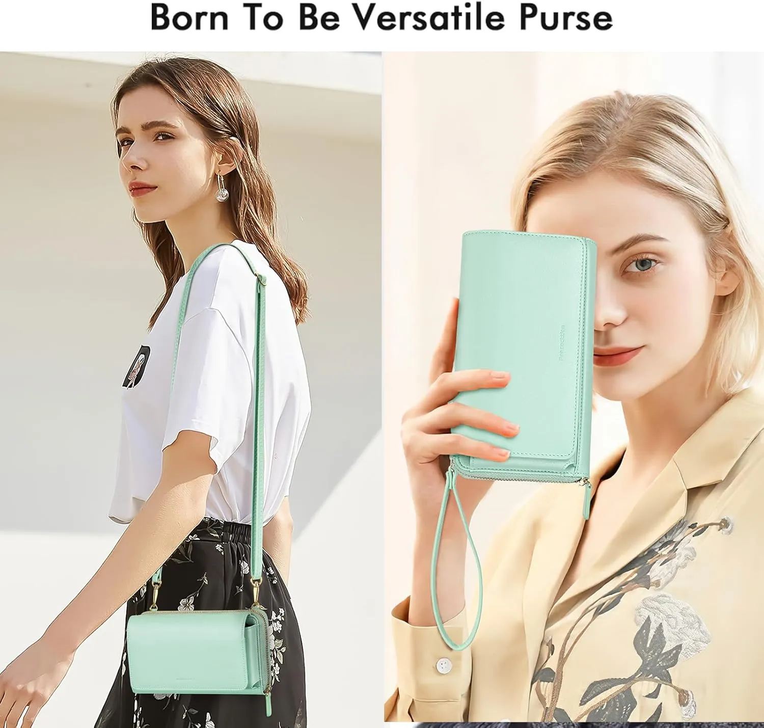 RONSIN Crossbody Bag for Women Wristlet Wallets with RFID Card Small Clutch Purses for Party Prom