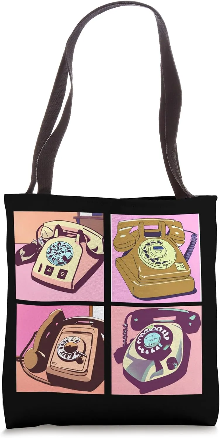 Rotary Phone, Old School Phone, Vintage Phone Shirts Foe Men Tote Bag