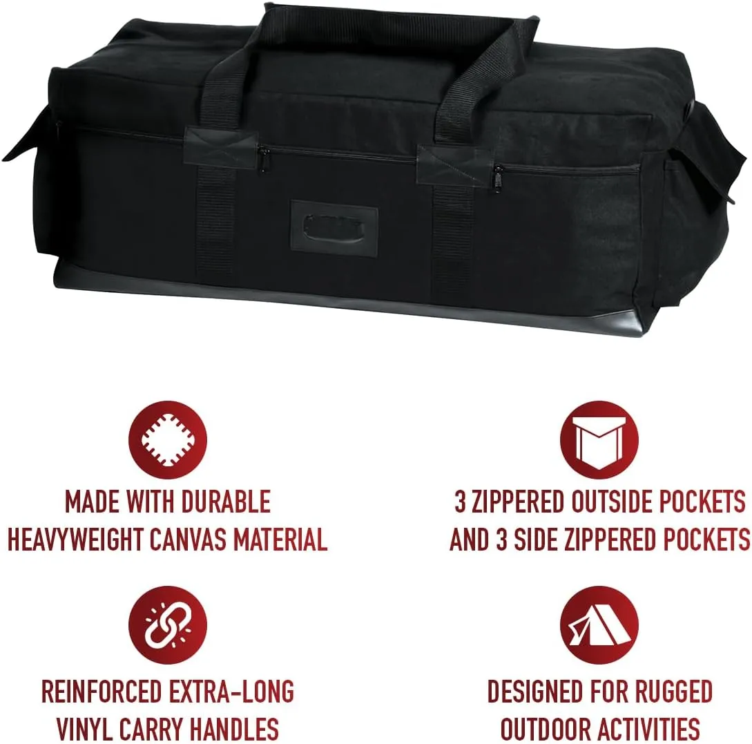 Rothco Canvas Israeli Type Duffle Bag, Black