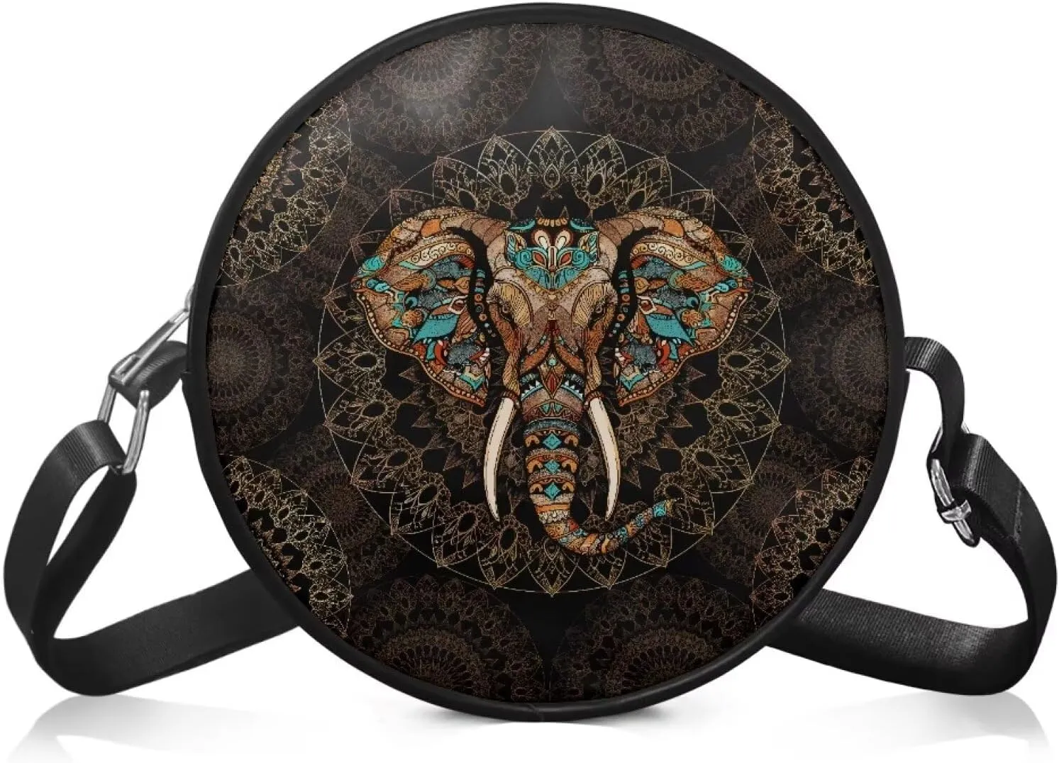 Round Clutch Purses for Women, Leather Shoulder Crossbody Circle Purse Wallet with Adjustable Strap