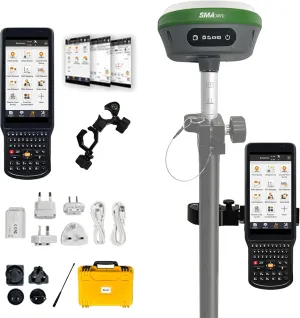 RTK GNSS Surveying Equipment Switchable Rover & Base 32G Storage | Handheld Collector   Survey Software | Static & RTK Land Survey | NOAA Certified | SMA26 (Pole Not Included)