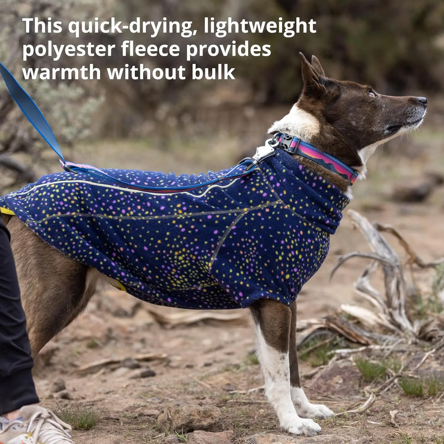 Ruffwear, Climate Changer Quick Drying, Breathable Fleece Jacket for Dogs, Blue Jay, Large
