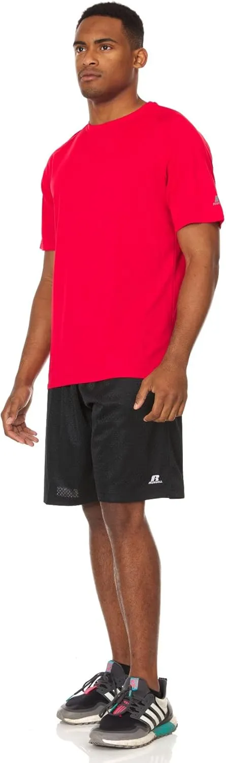 Russell Athletic Men's Active Athletic Dri-Power Loose Fit Short Sleeve Performance T-Shirt Crew Neck Relaxed Fit