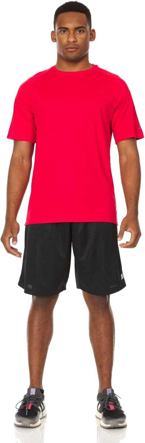 Russell Athletic Men's Active Athletic Dri-Power Loose Fit Short Sleeve Performance T-Shirt Crew Neck Relaxed Fit