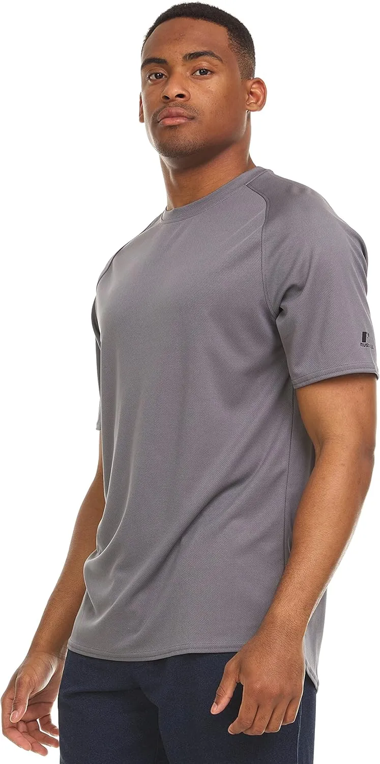 Russell Athletic Men's Active Athletic Dri-Power Loose Fit Short Sleeve Performance T-Shirt Crew Neck Relaxed Fit