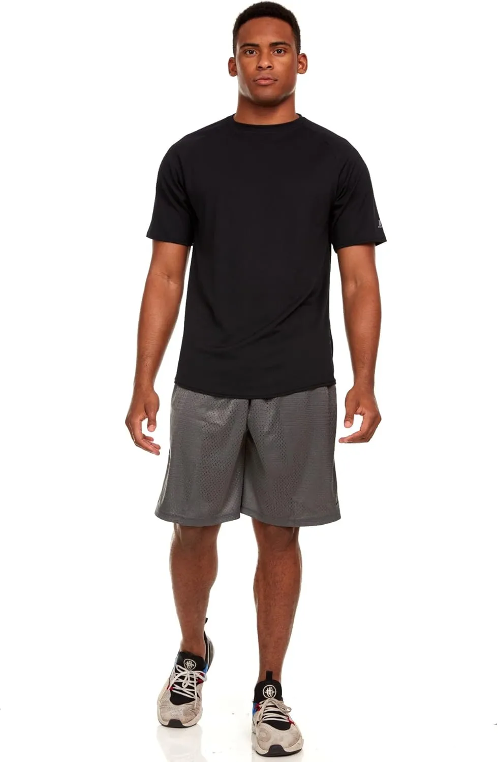 Russell Athletic Men's Active Athletic Dri-Power Loose Fit Short Sleeve Performance T-Shirt Crew Neck Relaxed Fit