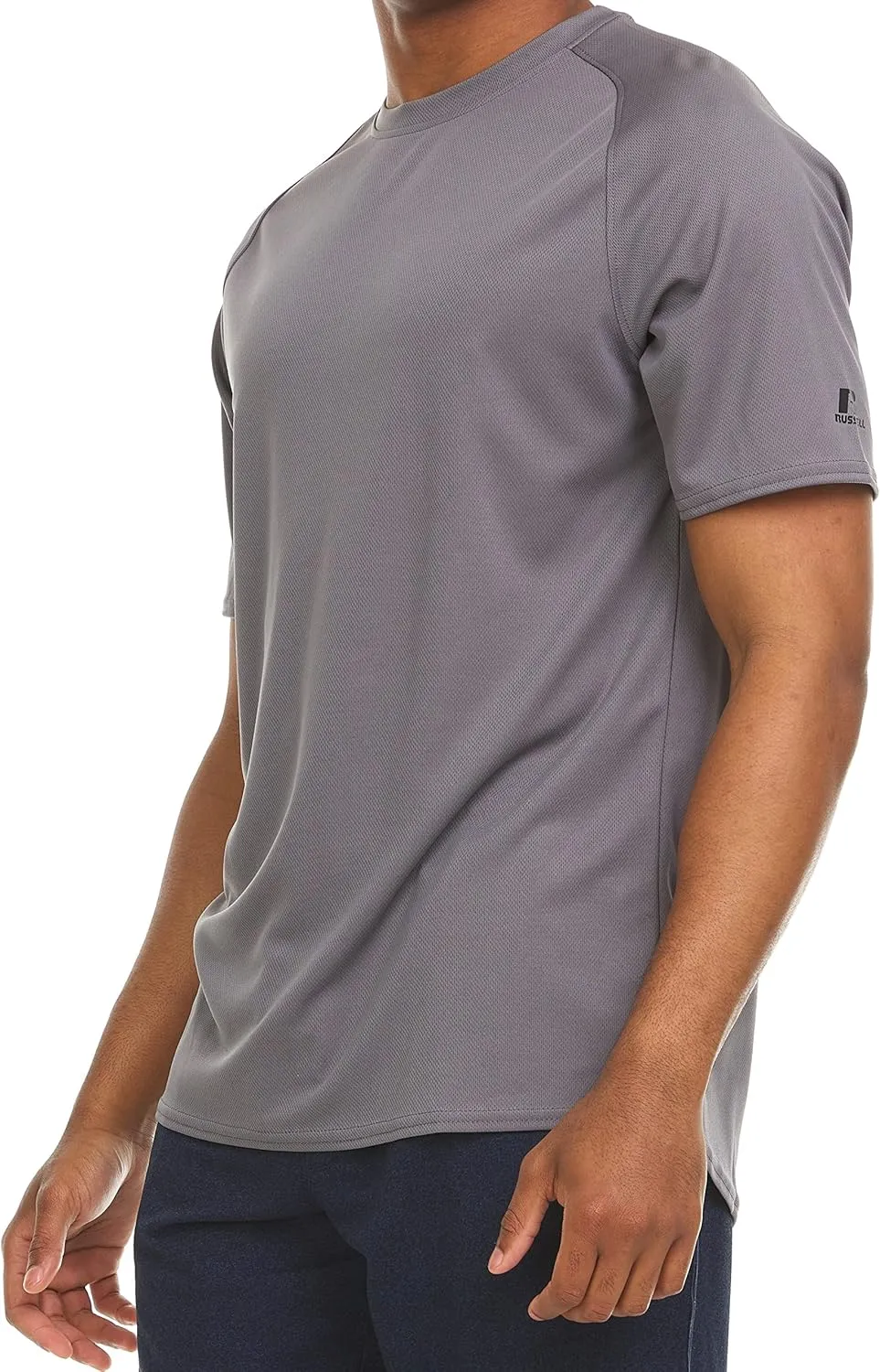 Russell Athletic Men's Active Athletic Dri-Power Loose Fit Short Sleeve Performance T-Shirt Crew Neck Relaxed Fit