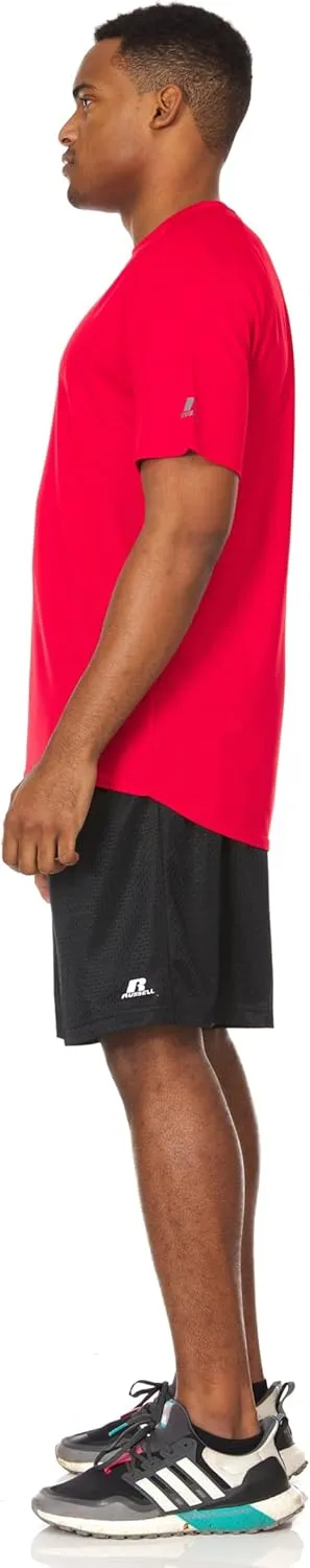 Russell Athletic Men's Active Athletic Dri-Power Loose Fit Short Sleeve Performance T-Shirt Crew Neck Relaxed Fit