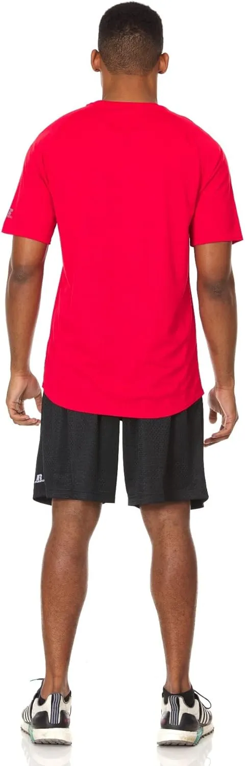Russell Athletic Men's Active Athletic Dri-Power Loose Fit Short Sleeve Performance T-Shirt Crew Neck Relaxed Fit
