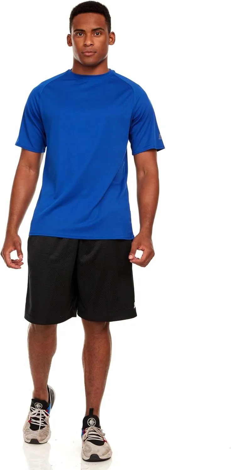 Russell Athletic Men's Active Athletic Dri-Power Loose Fit Short Sleeve Performance T-Shirt Crew Neck Relaxed Fit