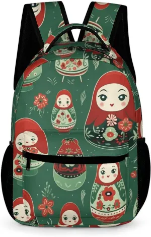 Russian Matryoshka Nesting Dolls. Cute Backpack Printed Shoulder Bag Travel Dackpack for Shopping Camping
