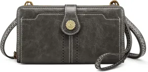 S-ZONE Vegan Leather Crossbody Bags for Women Small Cell Phone Purse RFID Blocking Clutch Purses with 2 Straps