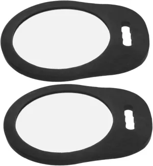 SAFIGLE 2pcs Large Round Braid Mirror Barbershop Handheld Shaving Mirror Unbreakable Portable Hairdressing Foam Cushion