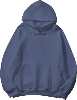 SAFRISIOR Oversized Hoodies for Women and Men Couples Fleece Basic Solid Hooded Sweatshirt Pullover Jackets