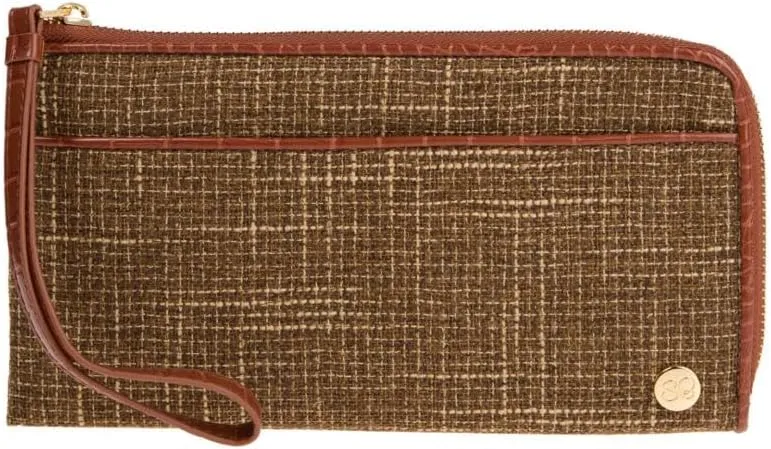 Samantha Brown To-Go RFID Tweed Travel Wallet (Brown)