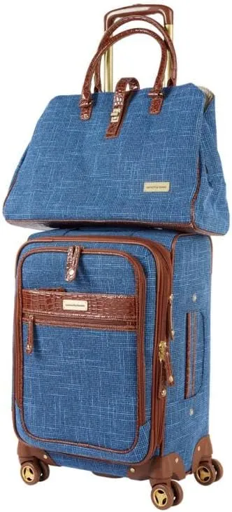 Samantha Brown Vintage 2-piece Tweed Luggage Set (Blue)