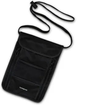 Samsonite RFID Neck Pouch - Lightweight and Durable Nylon RFID Protection Technology - Blocks RFID Signals Encoded In Passports, IDs & Credit Cards