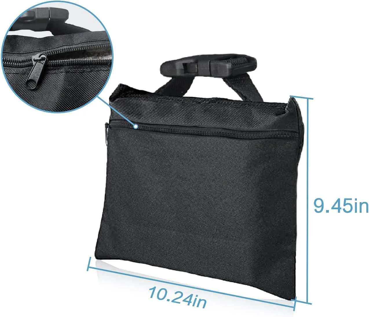 Sandbags 4 Packs with 4 PE Bags, Heavy Duty Sand Bags, Sand Bags for Weight with Zipper and Buckle Straps for Support Light Stand, More 2/4/6/8/10/12 Packs Sand Bag to Choose.