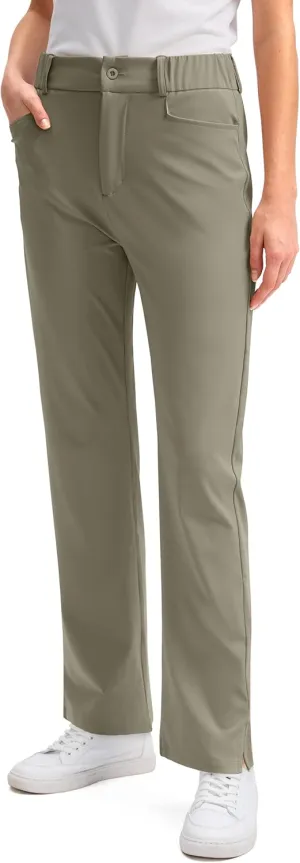SANTINY Women's Golf Pants with 5 Pockets High Waisted Quick Dry Stretch Pants for Women Travel Work Casual