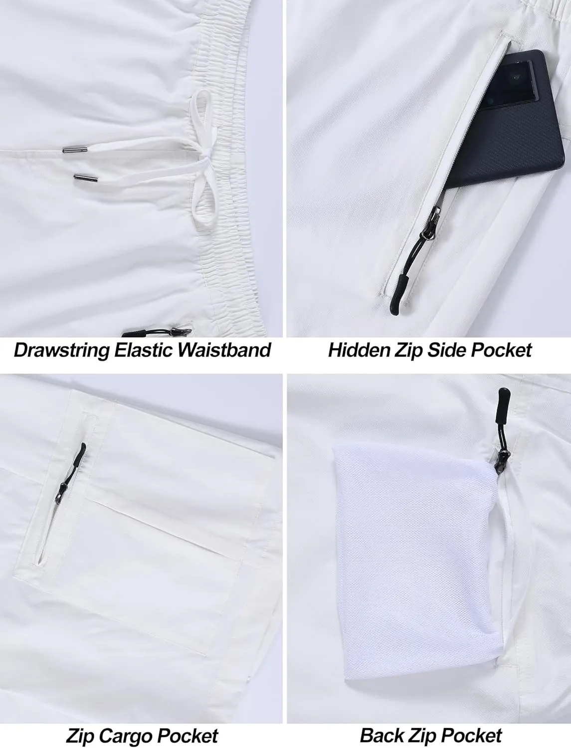 Satankud Men's Cargo Hiking Shorts 9" Lightweight Golf Shorts for Casual Work Travel Outdoor 5 Zipper Pockets
