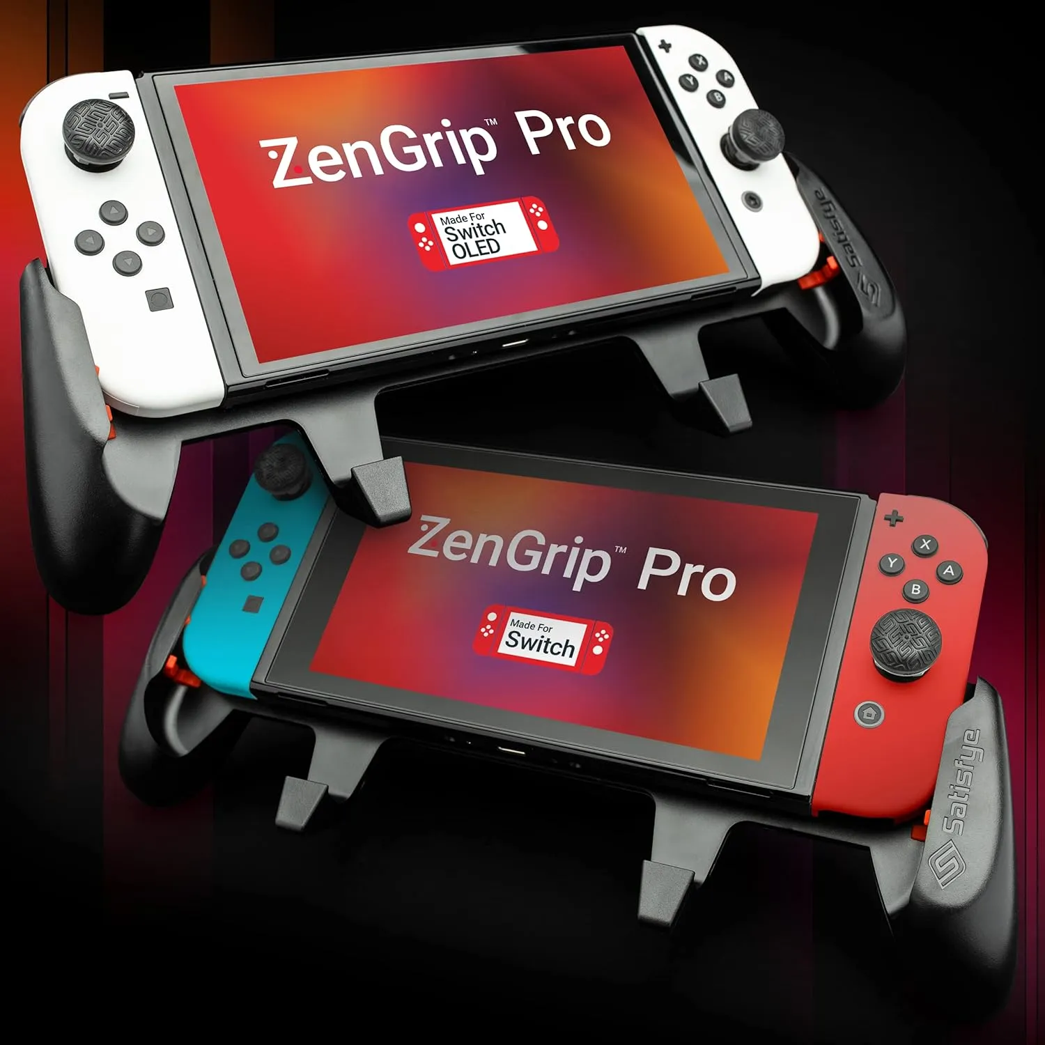 Satisfye - ZenGrip Pro Gen 3 OLED, a Switch Grip Compatible with Nintendo Switch - Comfortable & Ergonomic Grip, Joy Con & Switch Control. #1 Switch Accessories Designed for Gamers (Black)