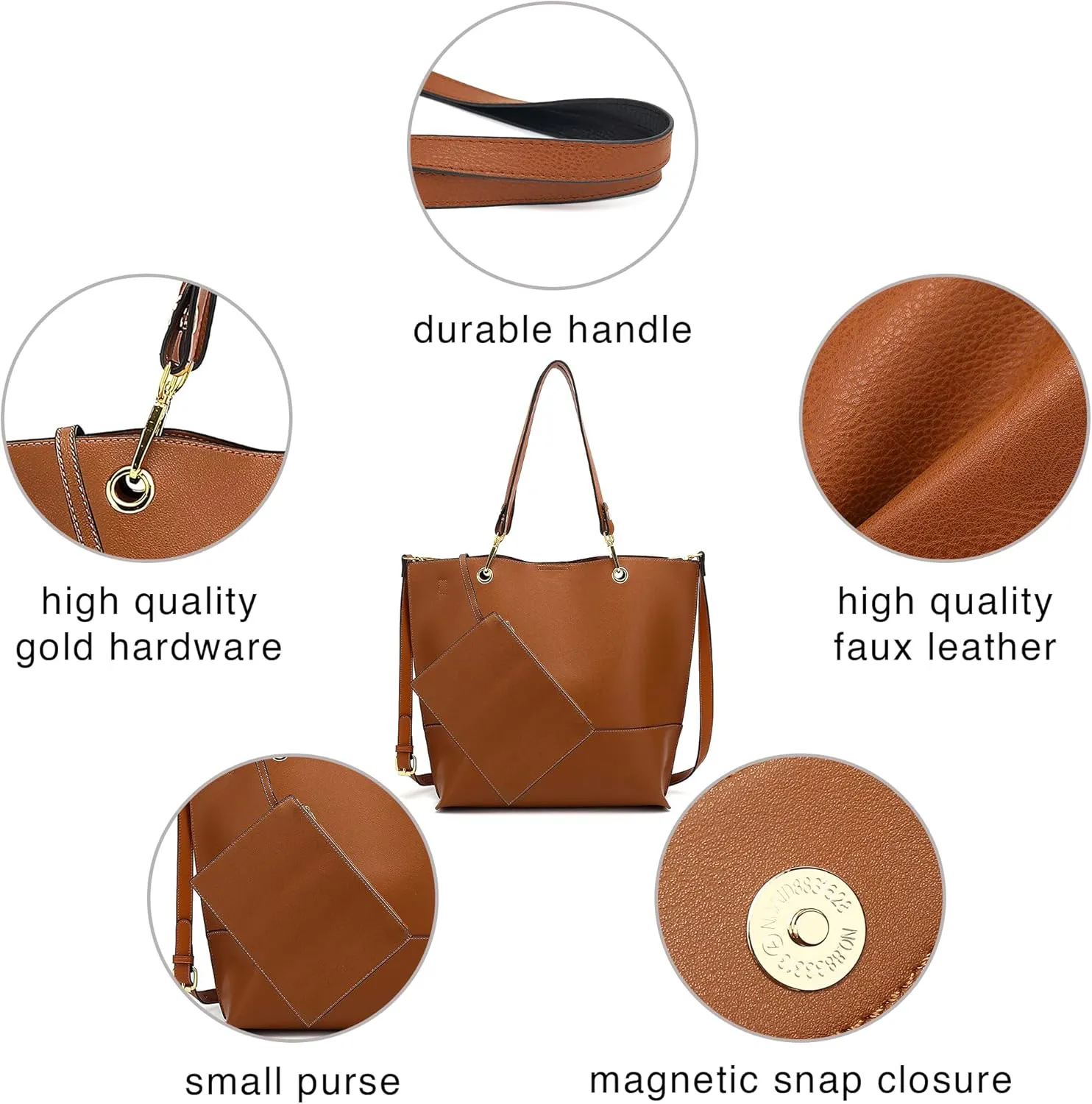 Scarleton Women's Faux Leather Purses and Handbags, Shoulder Bag, Top Handle Satchel, Hobo Bag with Pouch, H1035