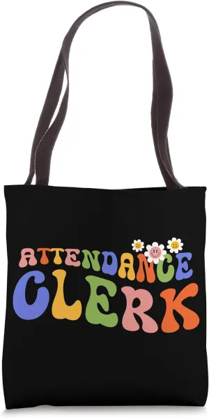 School Attendance Clerk Groovy Attendance Clerk Tote Bag