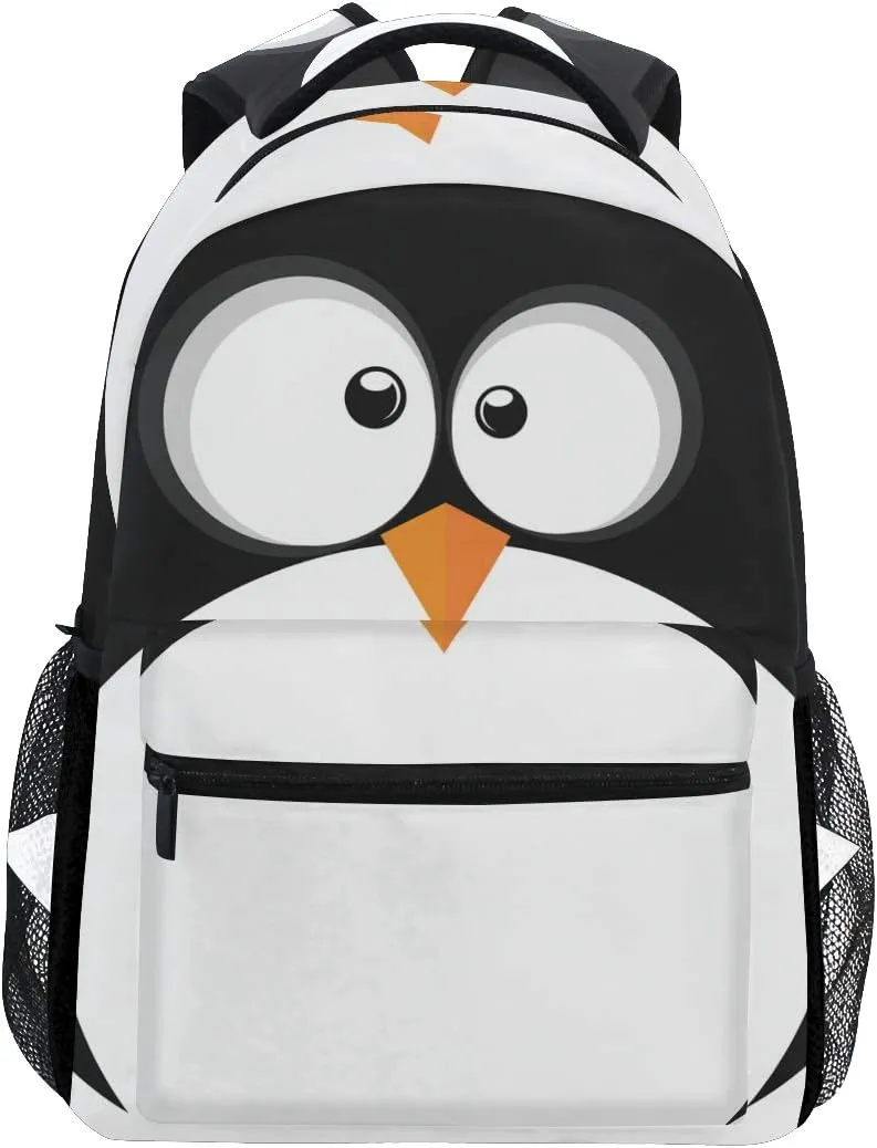 School Backpack Cute Penguin Bookbag for Boys Girls Teens Casual Travel Bag Computer Laptop Daypack