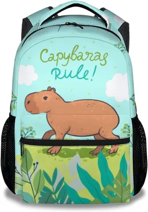 School Backpack for Girls, 17 Inch Blue Backpacks for Kindergarten, Cute Lightweight Bookbag for Kids