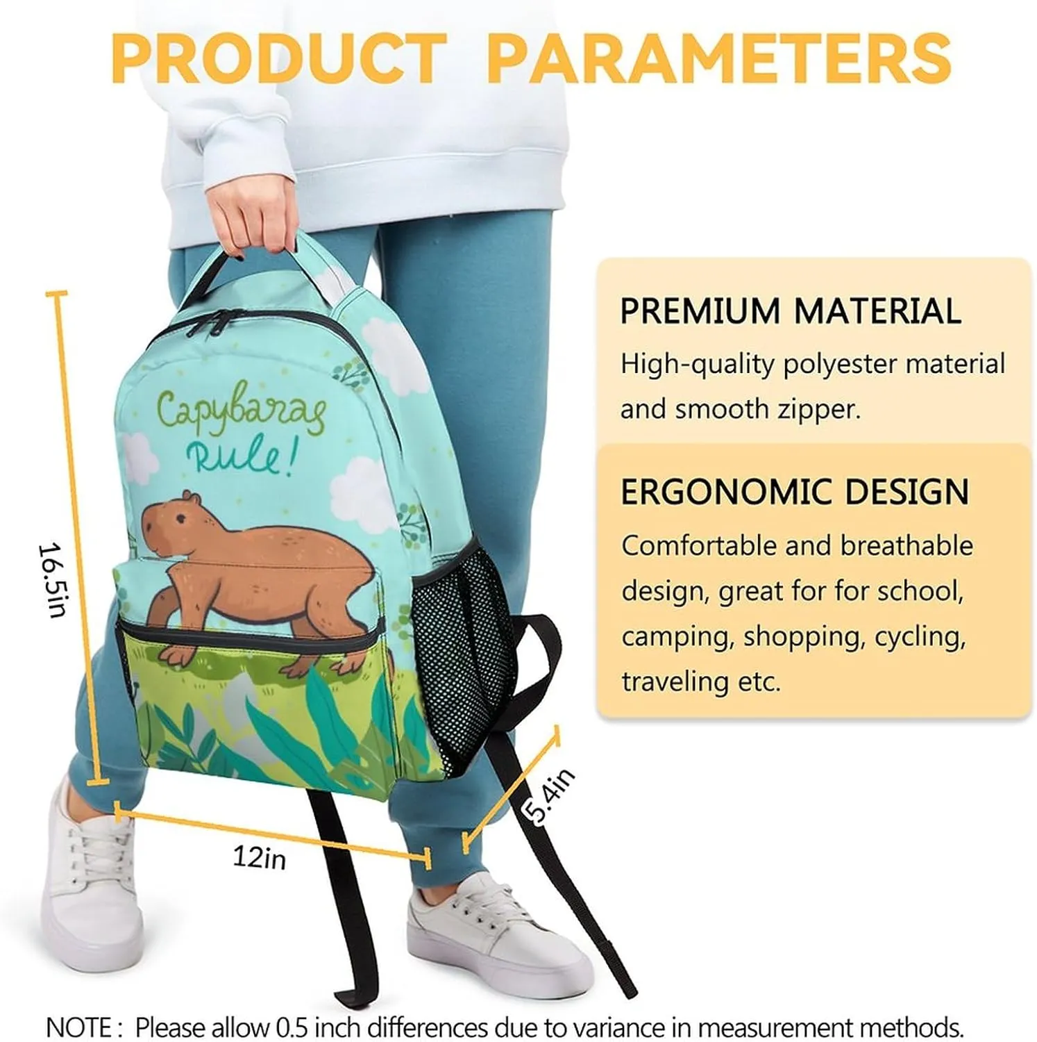 School Backpack for Girls, 17 Inch Blue Backpacks for Kindergarten, Cute Lightweight Bookbag for Kids