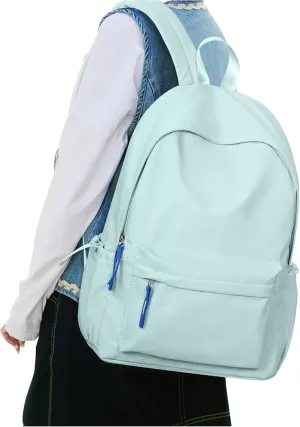 School Backpack for Teen Girls,Simple School Book Bag Waterproof High School Backpack for Boy Middle Student Bookbag College Backpack for Women Men Casual Daypack Travel Aesthetic Backpacks Green