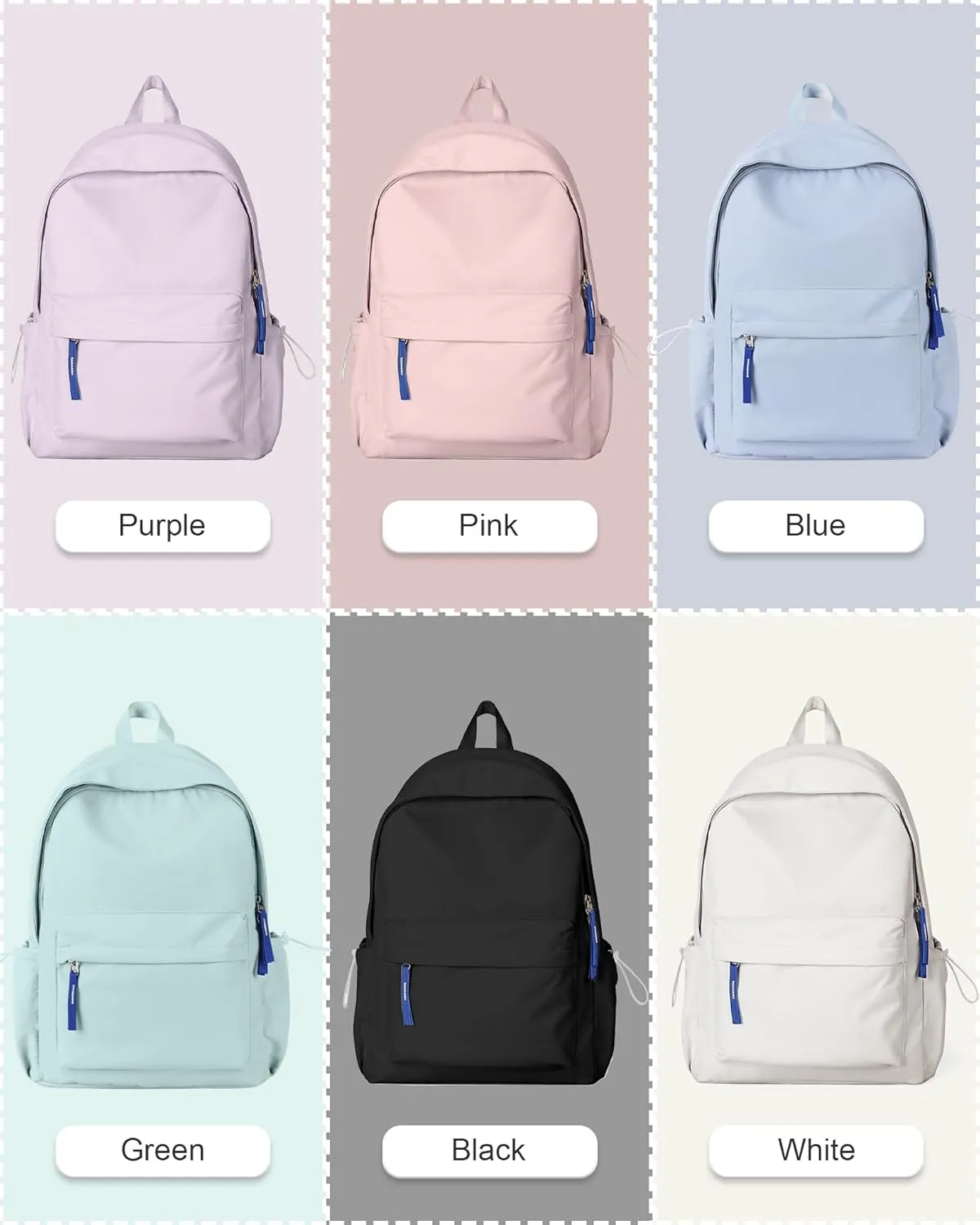 School Backpack for Teen Girls,Simple School Book Bag Waterproof High School Backpack for Boy Middle Student Bookbag College Backpack for Women Men Casual Daypack Travel Aesthetic Backpacks Green
